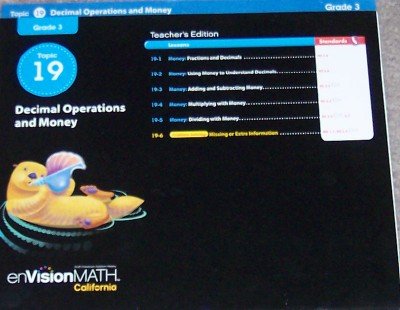 Teacher's Edition Grade 3 Topic 19 (Envision Math, California) [Textbook Binding] Scott Foresman