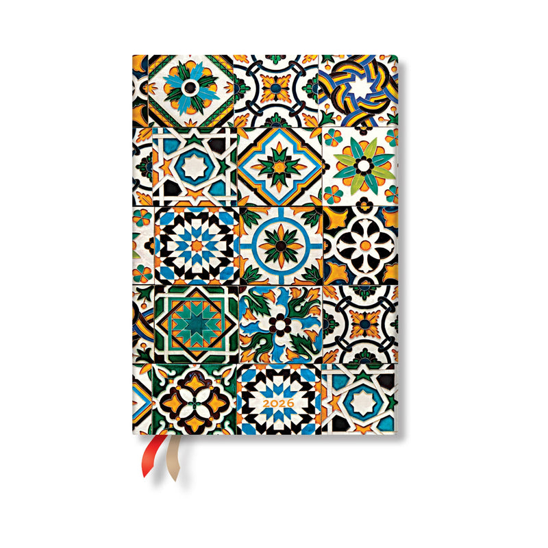 Paperblanks | 2026 Porto | Portuguese Tiles | 12-Month Planner | Midi | Day-at-a-Time | Elastic Band | 416 Pg | 80 GSM