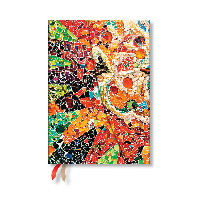 Paperblanks | 2026 Gaudi's Sun | Gaudi's Mosaics | 12-Month Planner | Midi | Vertical | Wrap | 160 Pg | 100 GSM