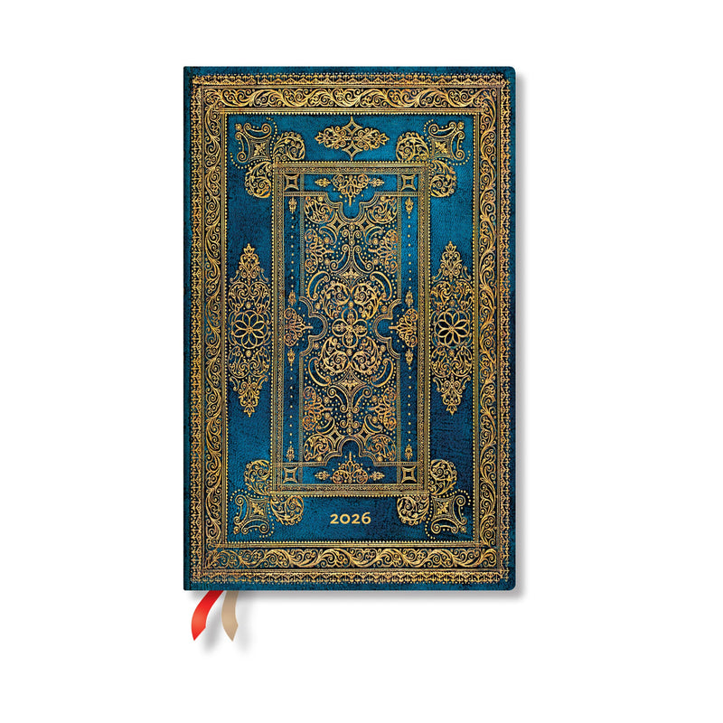 Paperblanks | 2026 Blue Luxe | Luxe Design | 12-Month Planner | Maxi | Horizontal | Elastic Band | 160 Pg | 100 GSM
