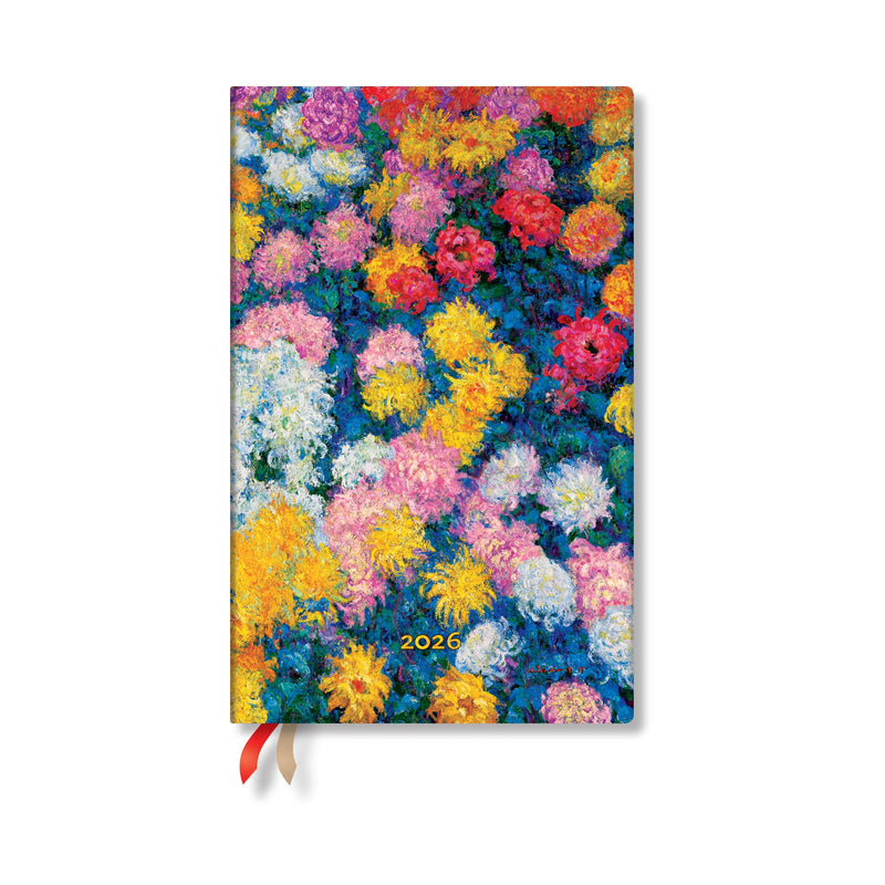 Paperblanks | 2026 Monet's Chrysanthemums | Monet's Chrysanthemums | 12-Month Planner | Maxi | Vertical | Elastic Band | 160 Pg | 100 GSM
