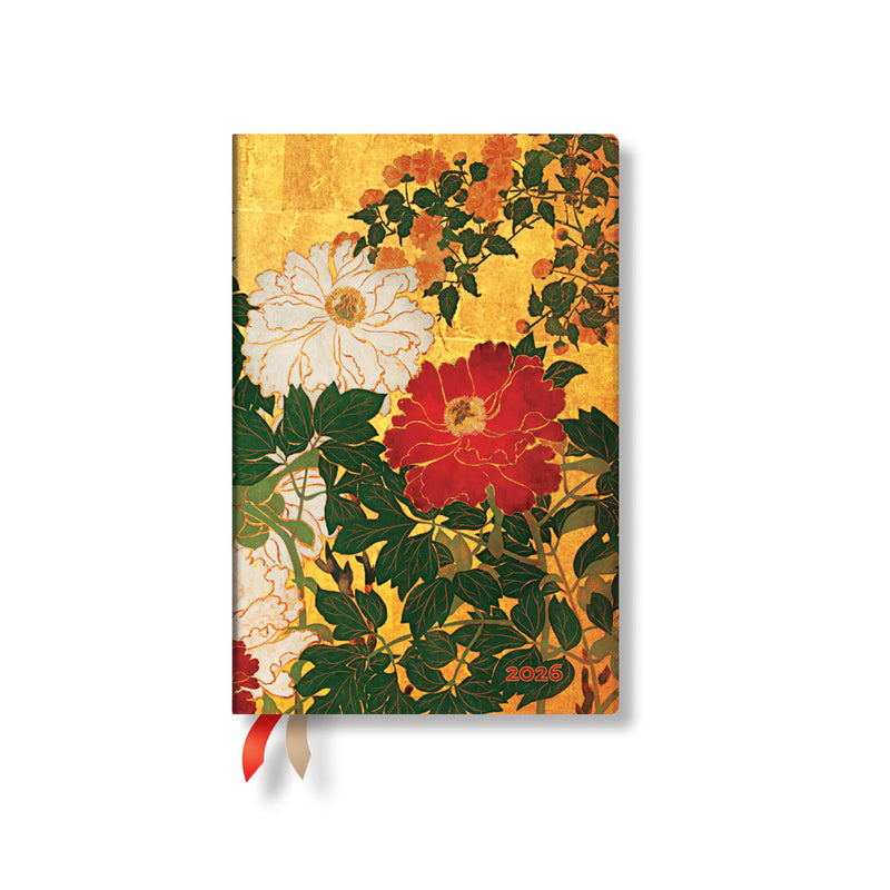 Paperblanks | 2026 Natsu | Rinpa Florals | 12-Month Planner Flexis | Mini | Horizontal | Elastic Band | 176 Pg | 100 GSM