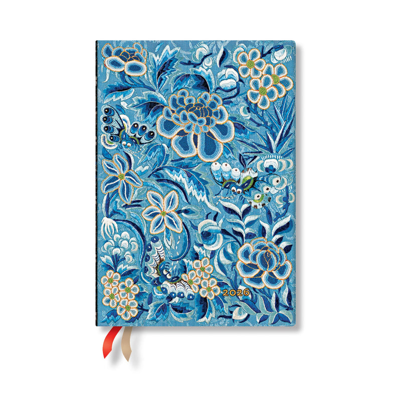 Paperblanks | 2026 Blue Willow | Celebrate Hanfu | 12-Month Planner Flexis | Midi | Horizontal | Elastic Band | 176 Pg | 100 GSM