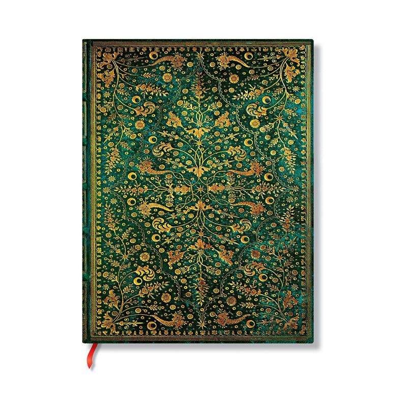 Emerald Flower Midi Lined Hardcover Journal, 144pg, 120GSM, Marsh's Library by Paperblanks (Nature's Grace)