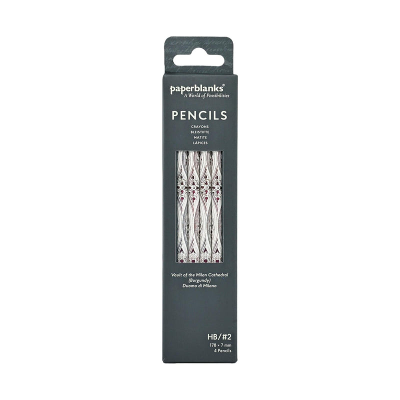 Vault of the Milan Cathedral (Burgundy) 4 Pack Pencils by Paperblanks (Duomo di Milano)
