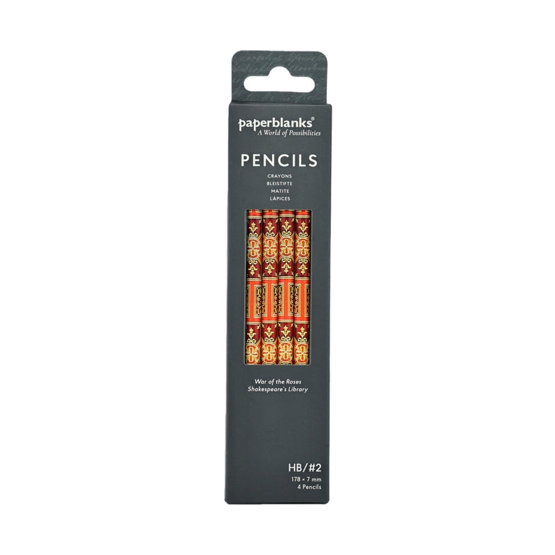 War of the Roses 4 Pack Pencils by Paperblanks (Shakespeare's Library)