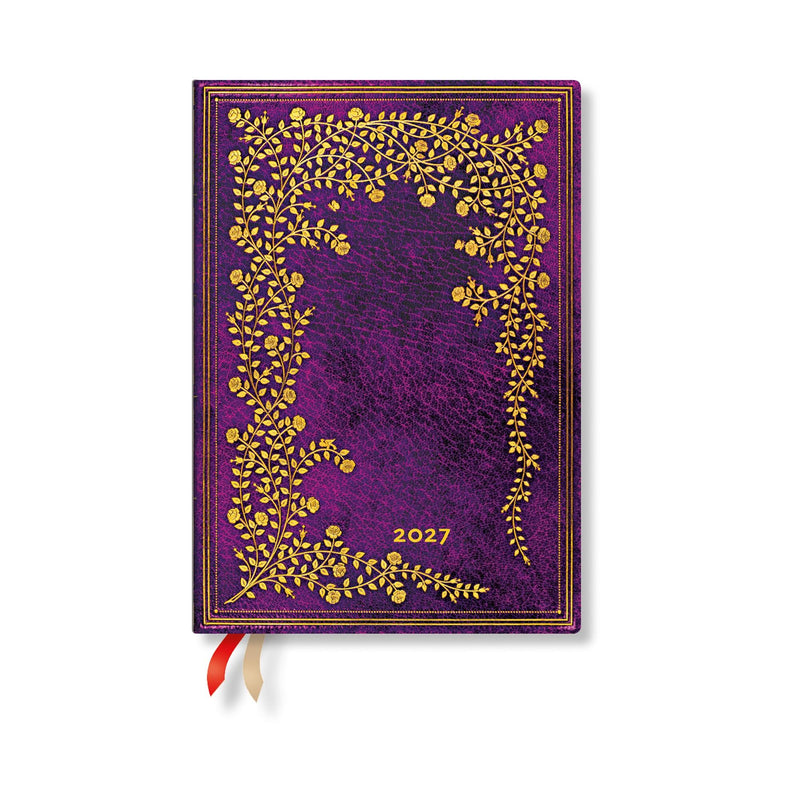 2027 New York Rose Midi Horizontal Hardcover 12-Month Weekly Planner, 160pg, 100GSM by Paperblanks (Gilded Age)