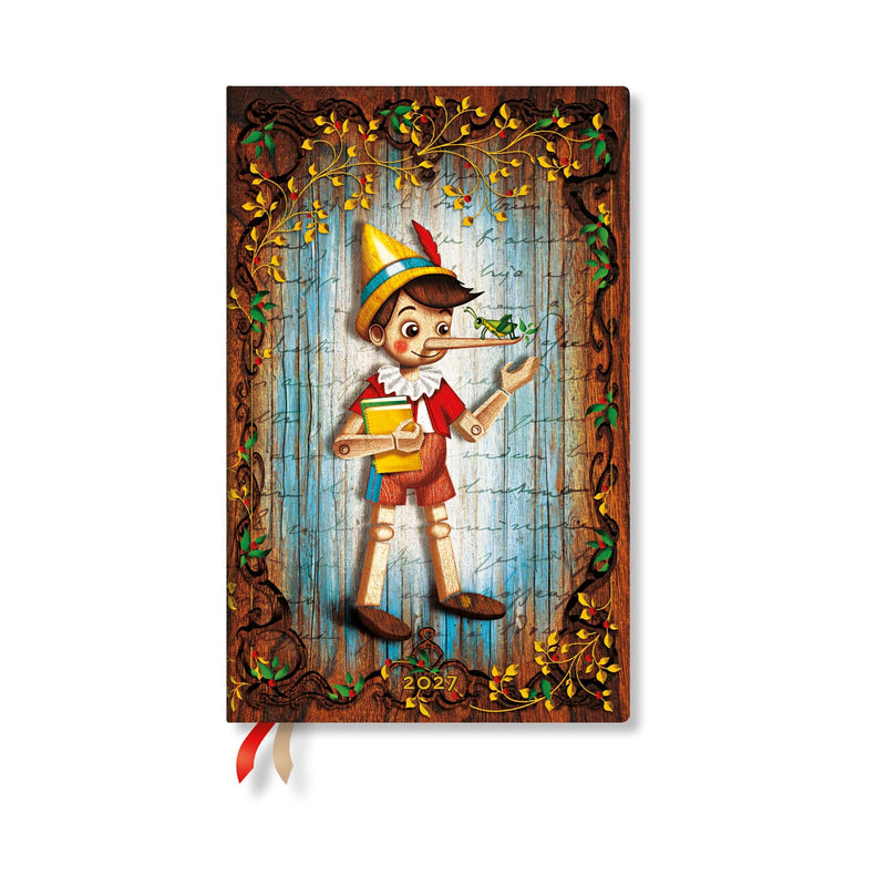 2027 Carlo Collodi, Pinocchio Maxi Vertical Hardcover 12-Month Weekly Planner, 160pg, 100GSM by Paperblanks (Fairy Tale Collection)