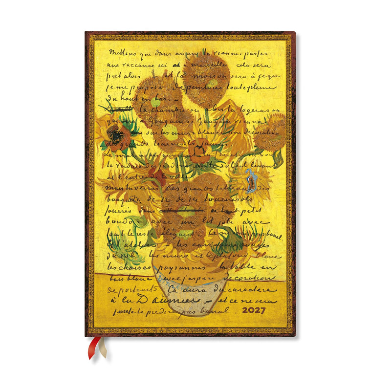 2027 Van Gogh, Sunflowers Grande Vertical Hardcover 12-Month Weekly Planner, 160pg, 100GSM by Paperblanks (Embellished Manuscripts Collection)