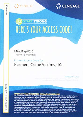 MindTapV2.0 for Karmen's Crime Victims: An Introduction to Victimology, 1 term Printed Access Card