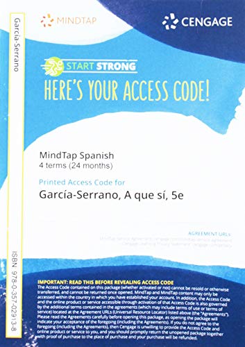 MindTap for GarcÃ­a Serrano/Grant Cash/de la Torre's A que si, 4 terms Printed Access Card