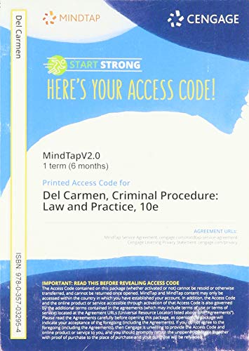 MindTapV2.0 for del Carmen/Hemmens' Criminal Procedure: Law and Practice, 1 term Printed Access Card