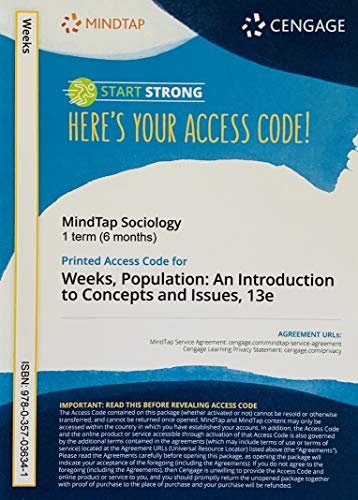 MindTap V2.0 for Weeks' Population: An Introduction to Concepts and Issues, 1 term Printed Access Card