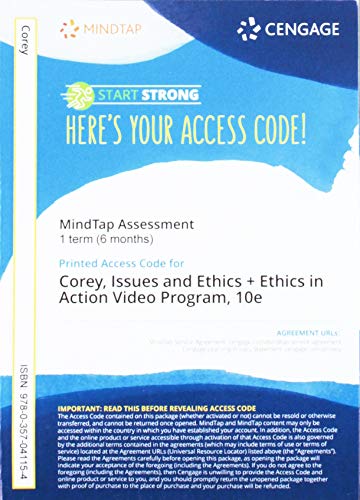 MindTap Helping Professions with Ethics in Action Video, 1 term (6 months) Printed Access Card for Corey/Corey/Corey's Issues and Ethics in the Helping Professions