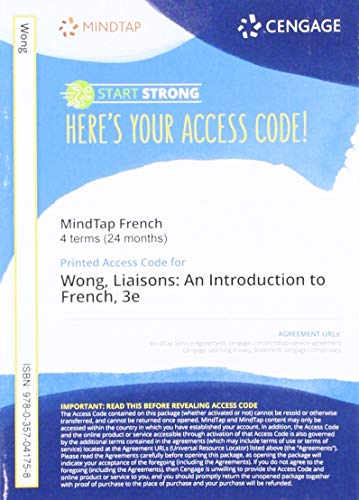 MindTap for Wong/Weber-FÃ¨ve/VanPatten's Liaisons: An Introduction to French 4 terms Printed Access Card