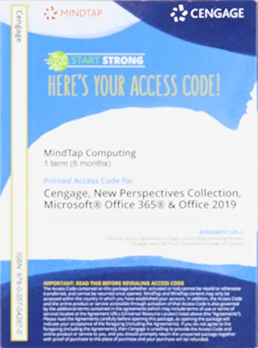 MindTap for Carey/Pinard/Shaffer/Shellman/Vodnik's The New Perspectives Collection, MicrosoftÂ® Office 365Â® & Office 2019, 1 term Printed Access Card