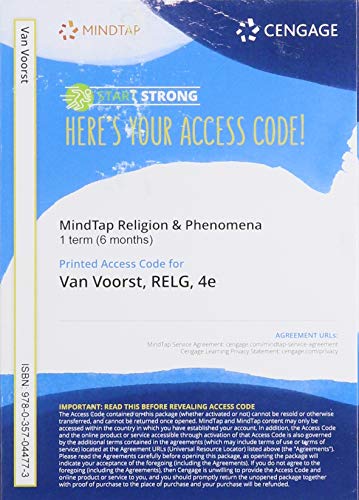 MindTap for Van Voorst's RELG: World, 1 term Printed Access Card