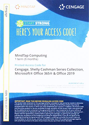 MindTap for Cable/Freund/Monk/Sebok/Starks/Vermaat's The Shelly Cashman Series Collection, MicrosoftÂ® Office 365 & Office 2019, 1 term Printed Access Card