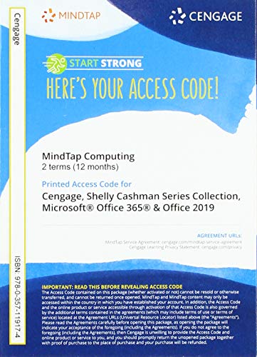 MindTap for Cable/Freund/Monk/Sebok/Starks/Vermaat's The Shelly Cashman Series Collection, MicrosoftÂ® Office 365 & Office 2019, 2 terms Printed Access Card