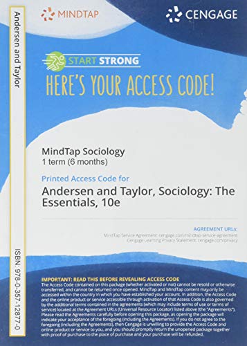MindTap for Andersen's Sociology: The Essentials, 1 term Printed Access Card