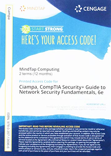MindTap Information Security, 2 terms (12 months) Printed Access Card for Ciampa's CompTIA Security+ Guide to Network Security Fundamentals