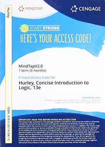 MindTapV2.0 for Hurley/Watson's A Concise Introduction Logic, 1 term Printed Access Card