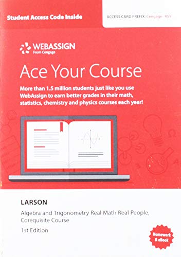 WebAssign with Corequisite Support for Larson's Algebra & Trigonometry: Real Math, Real People, Single-Term Printed Access Card