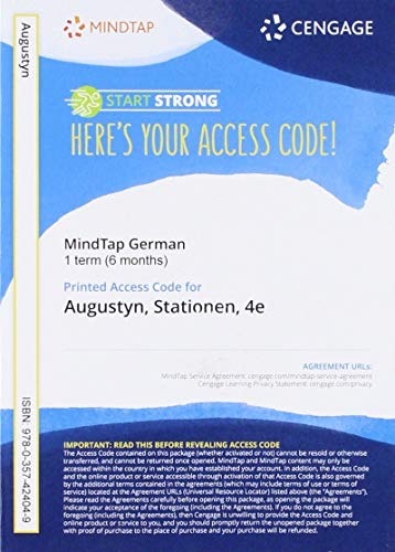 MindTap for Augustyn/Euba's Stationen, 1 term Printed Access Card
