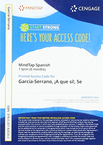 MindTap for GarcÃ­a Serrano/Grant Cash/de la Torre's Â¡A que sÃ­!, 1 term Printed Access Card