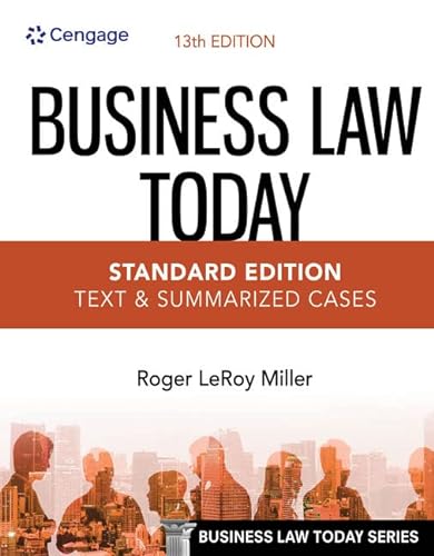 MindTap for Miller's Business Law Today, Standard: Text & Summarized Cases, 1 term Printed Access Card