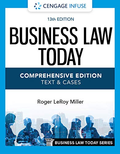 Cengage Infuse for Miller's Business Law Today, Comprehensive, 1 term Printed Access Card