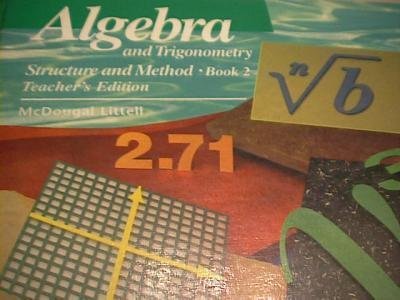 Algebra and Trigonometry, Structure and Method Book 2, Teacher's Edition, c. 1990, 9780395470565, 0395470560 [Hardcover] Richard G. Brown