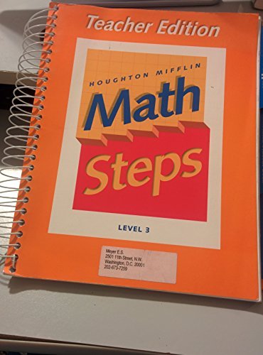 Math Steps Level 3 - Teacher Edition [Spiral-bound] Houghton, Mifflin