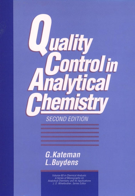 Quality Control in Analytical Chemistry