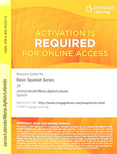 Resource Center 24-Months Printed Access Card for Jarvis' Basic Spanish: The Basic Spanish Series
