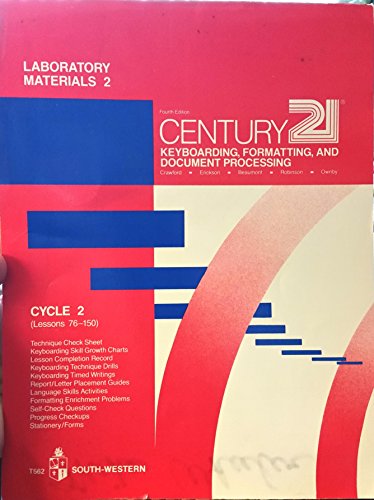 Laboratory Materials 2 Century 21 Keyboarding, Formatting, and Document Processing [Paperback] John J. Jr. Olivo and Jerry W. Robinson