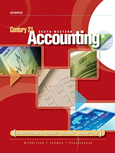 First Class Image Wear, Inc. Manual Simulation for Gilbertson/Lehman/Passalacqua/Ross' Century 21 Accounting: Advanced, 9th