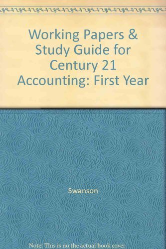Working Papers & Study Guide for Century 21 Accounting : First Year [Paperback] Robert M. Swanson; Robert D. Hanson and Kenton E. Ross