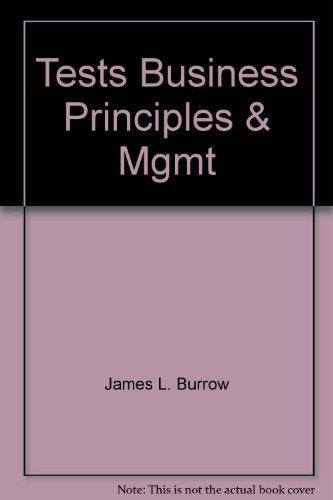 Business Principles & Management [Hardcover] James L. Burrow