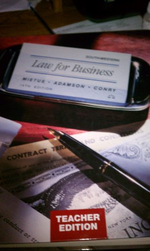 Law for Business Teacher Edition [Hardcover] Norbert J. Mietus; John E. Adamson and Edward J. Conry