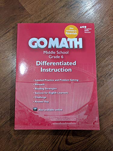 Go Math! Differentiated Instruction Resource Grade 6