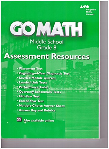 Go Math! Assessment Resource with Answers Grade 8