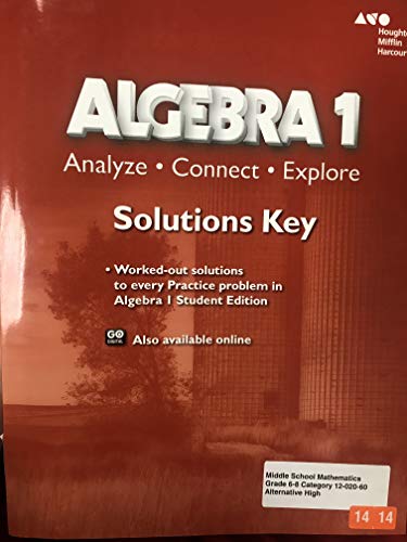 Holt McDougal Algebra 1 Solutions Key