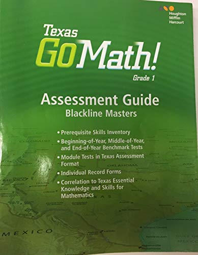 Texas Go Math! Student Assessment Guide, Blackline Master Grade 1