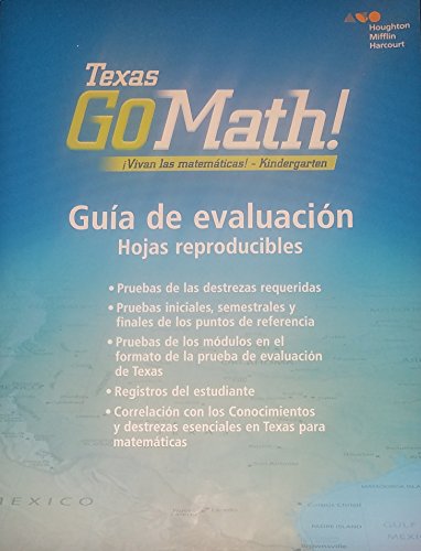Houghton Mifflin Harcourt Go Math! Spanish Texas Student Assessment Guide, Blackline Master Grade K
