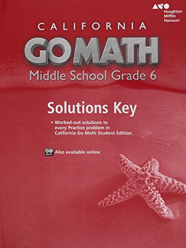Holt McDougal Go Math! California Solution Key Grade 6