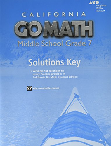 Holt McDougal Go Math! California Solution Key Grade 7