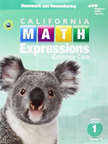California Math Expressions Homework and Remembering Workbook, Volume 2 Grade 1