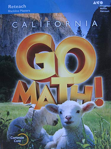 Houghton Mifflin Harcourt Go Math! California Reteach Workbook Blackline MastersGrade K