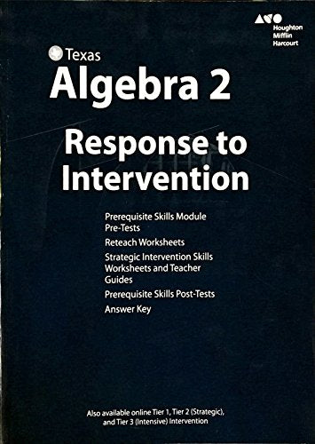 HMH Algebra 2 Texas Intervention Resources Blackline Master